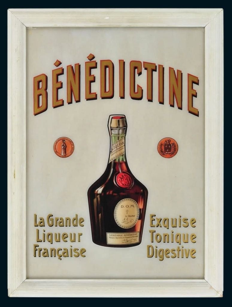 plaque Bénédictine Liqueur VERRE  1920, Envoi