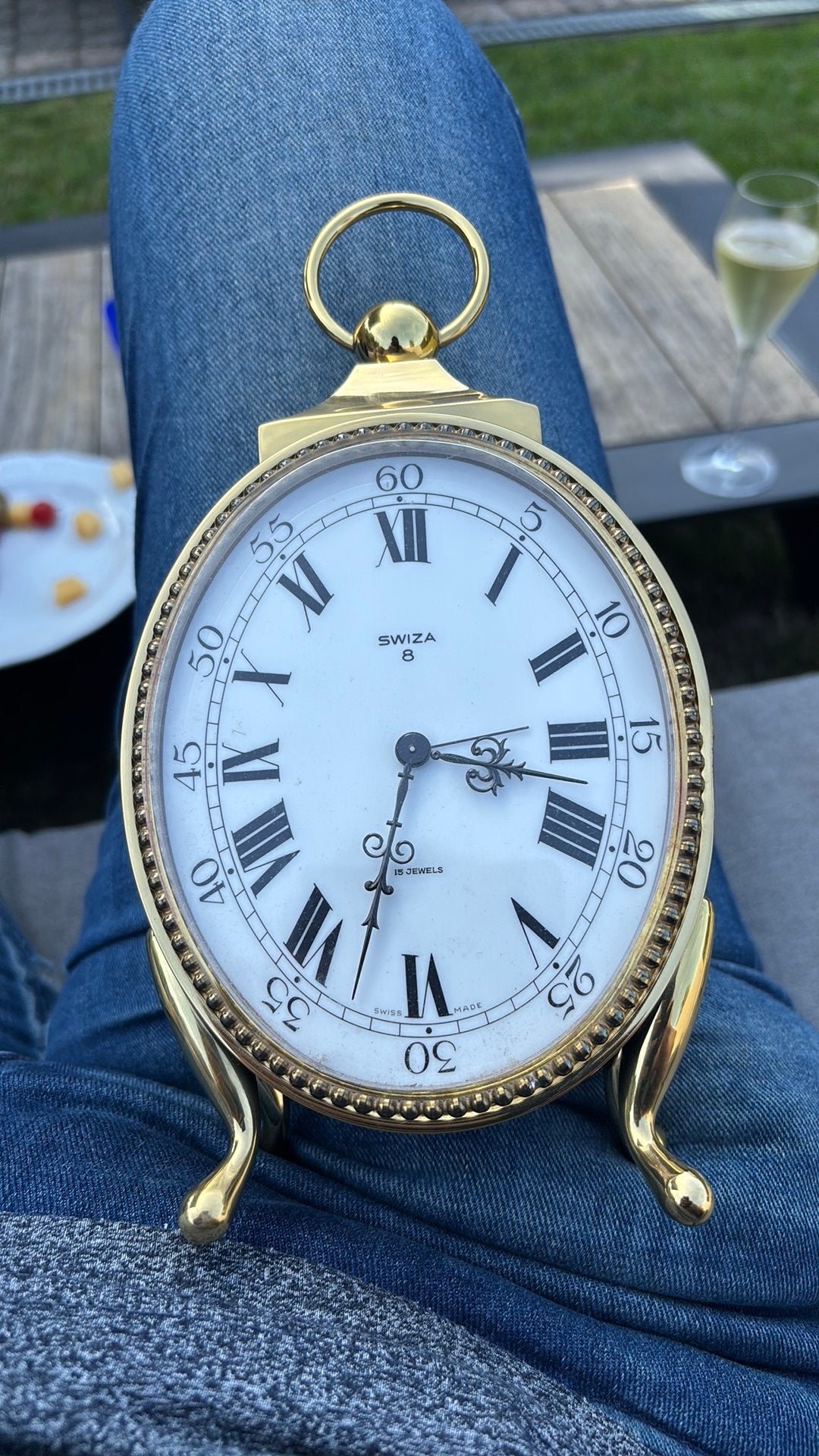Horloge Swiza 8 15 rubis, Enlèvement ou Envoi, Autres matériaux, Doré, 1900 à 1930