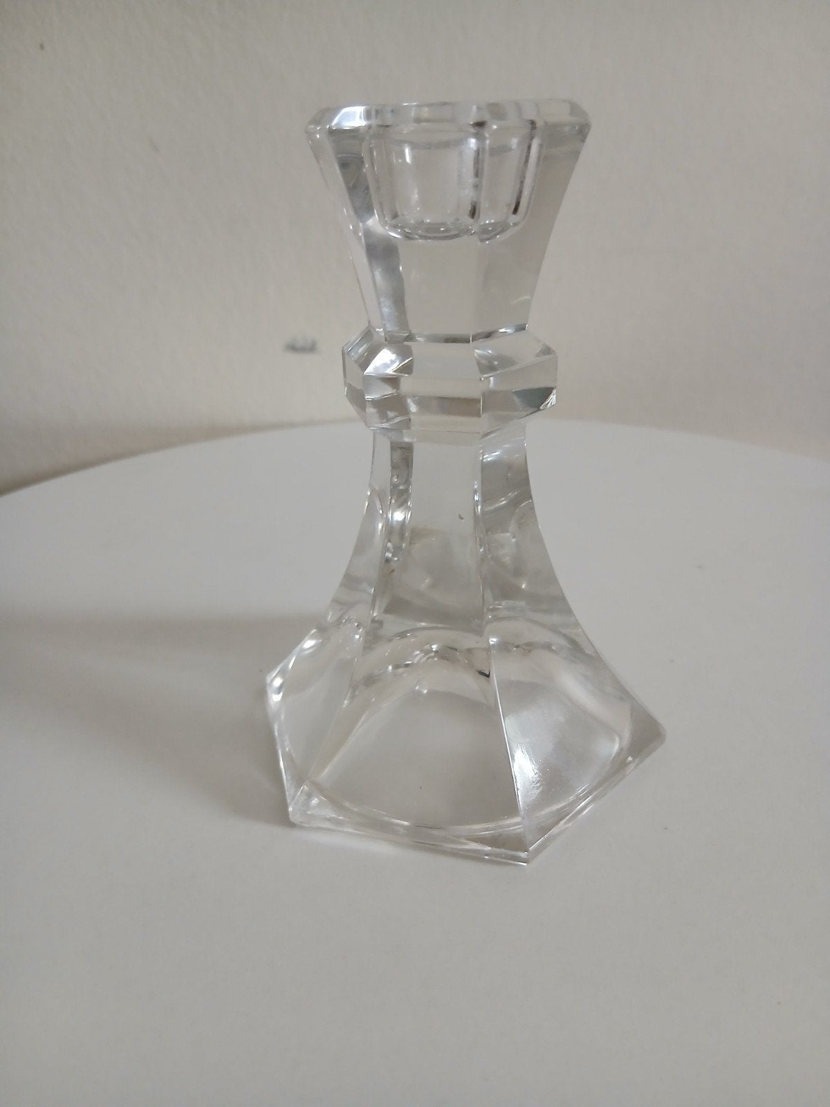 Boheems geslepen kristallen kandelaar - vintage chique stijl, Ophalen of Verzenden