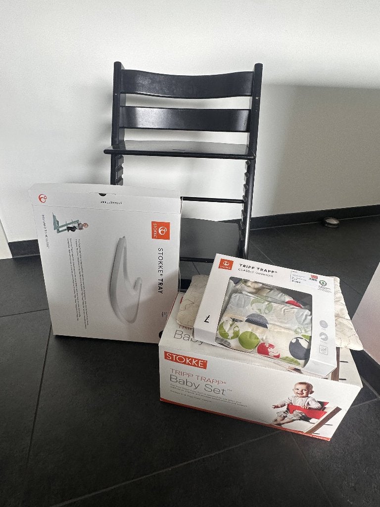 Stokke  Tripp Trapp zwart, Ophalen, Gebruikt, Aanschuifbaar