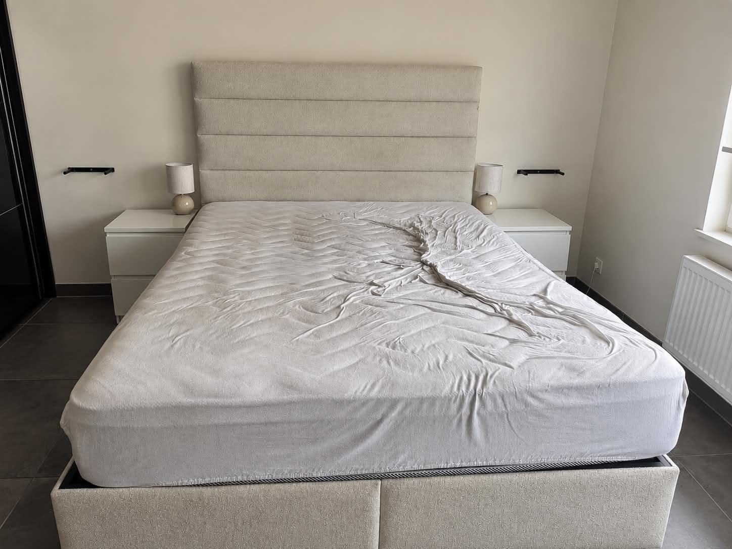 Sommier 160x200, Beige, Enlèvement, Utilisé, 200 cm