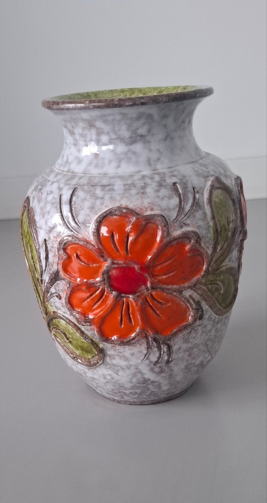 Vase vintage de l'Allemagne de l'Ouest avec fleur d'oranger, Enlèvement ou Envoi