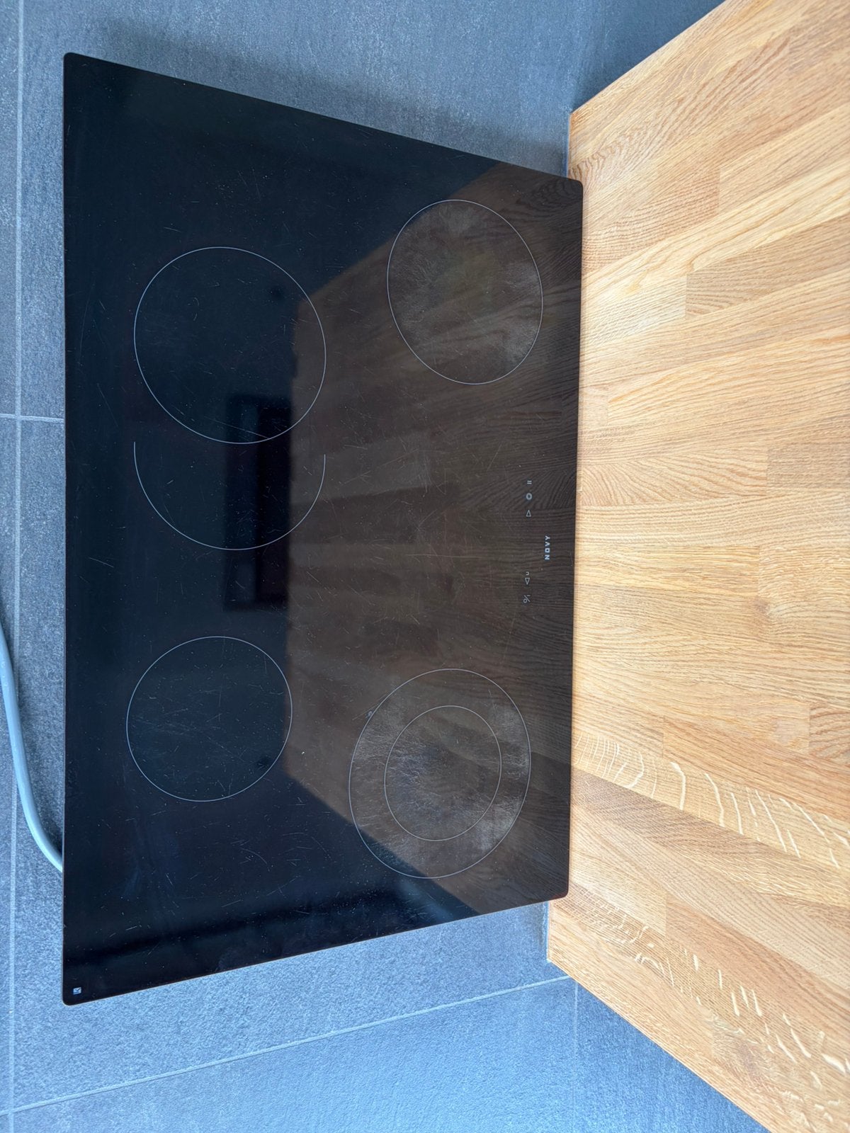 Mooie Vitrokeramische kookplaat Novy Power 78 cm Zwart, Enlèvement, Comme neuf