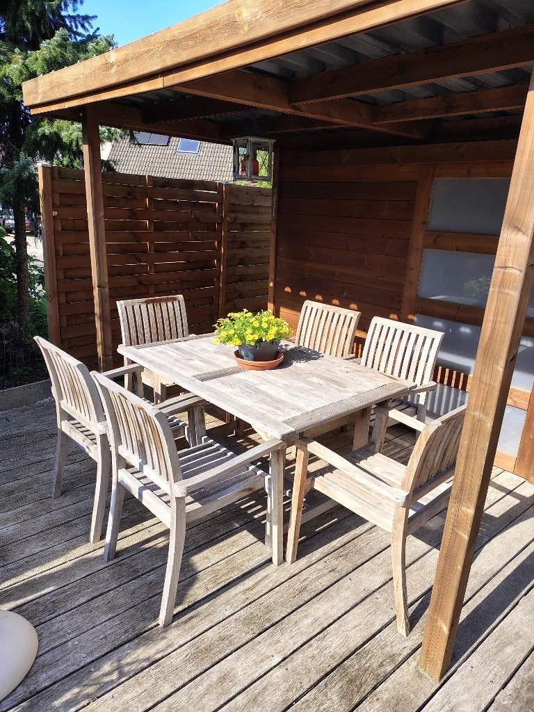 Tuinset in NirvanaTeak, Ophalen, Gebruikt, Rechthoekig, Teakhout
