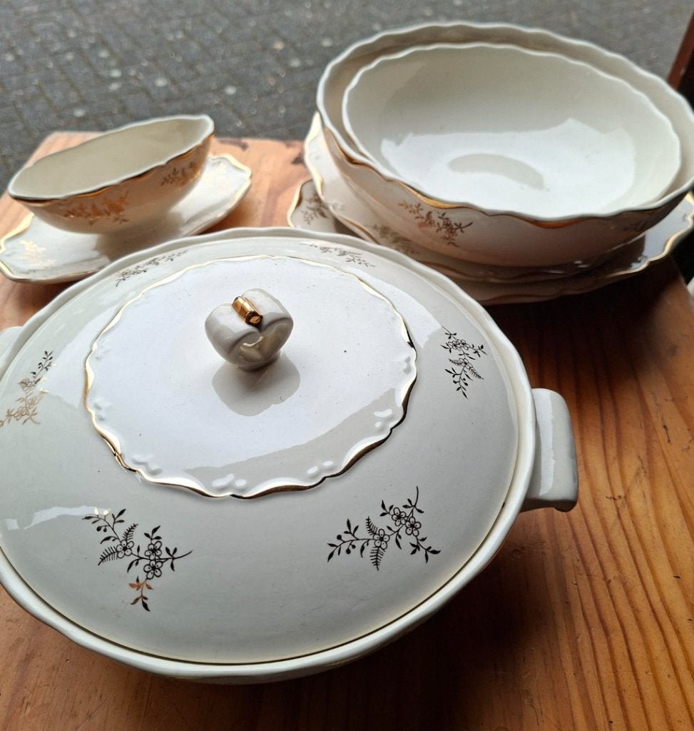 10 DELIG  EETSERVIES   BOCH, Klassiek, Ophalen of Verzenden, Zo goed als nieuw, Porselein