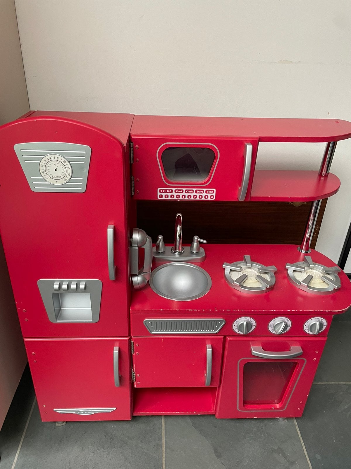 Speelkeuken + toebehoren, Enlèvement, Utilisé, Bois, Jouer à la cuisine