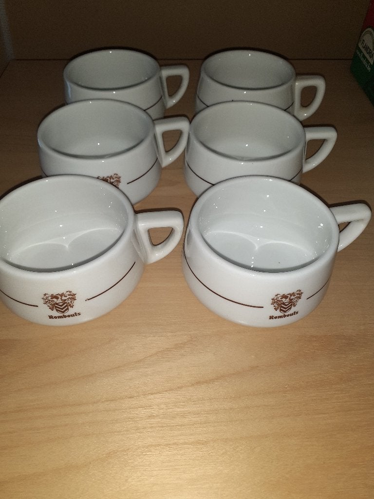 ROMBOUTS Tasses de café MAASTRICHT MOSA 12 (lot de 6), Ophalen, Gebruikt, Porselein, Kop en/of schotel
