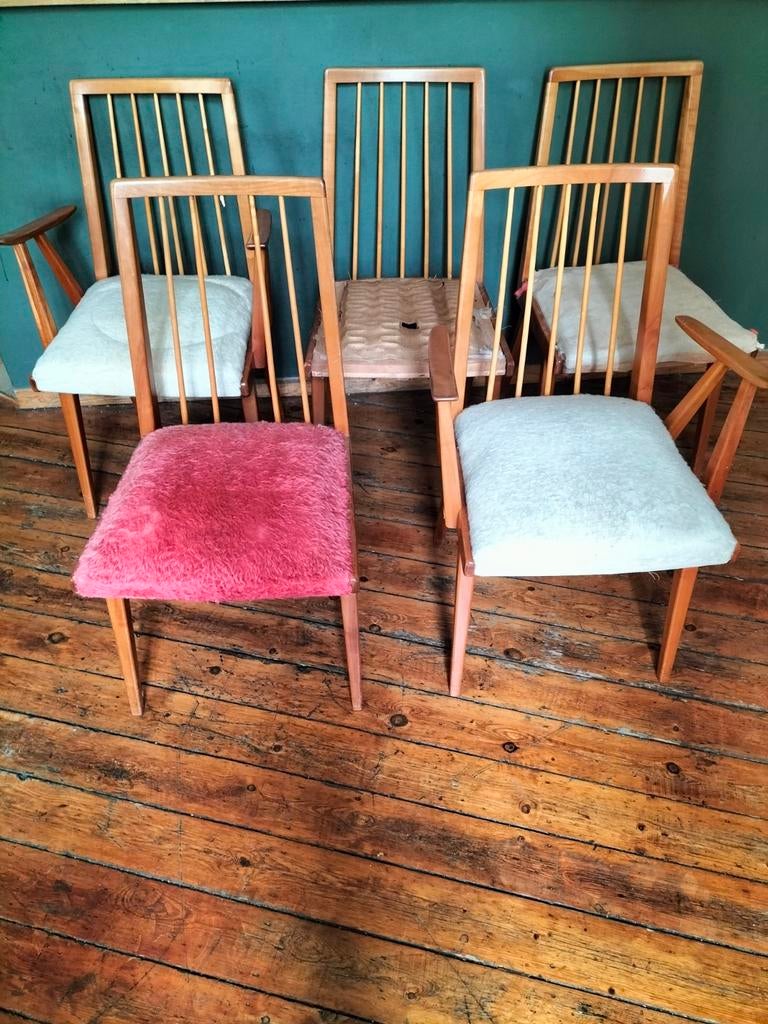 Lot de chaises allemande Lubke vintage 1960, Antiquités & Art