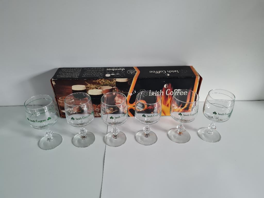 set van 6 Irish Coffee glazen met maatverdeling, Collections, Rétro, Enlèvement ou Envoi