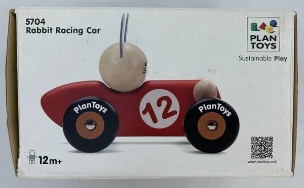 Plantoys Houten Konijn Racewagen Baby Houten Speelgoed, Kinderen en Baby's, Verzenden, Zo goed als nieuw, Rij- of Hobbelspeelgoed