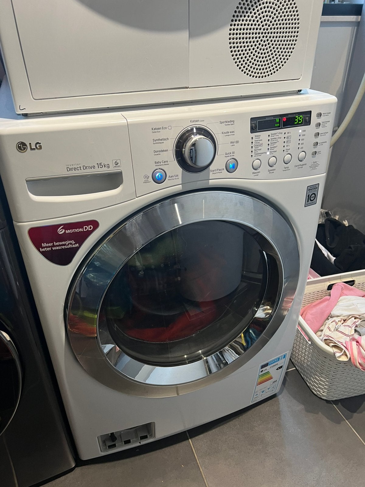 Machine a laver LG 15 kg, Elektronische apparatuur, 10 kg of meer, Ophalen, Gebruikt, 1200 tot 1600 toeren