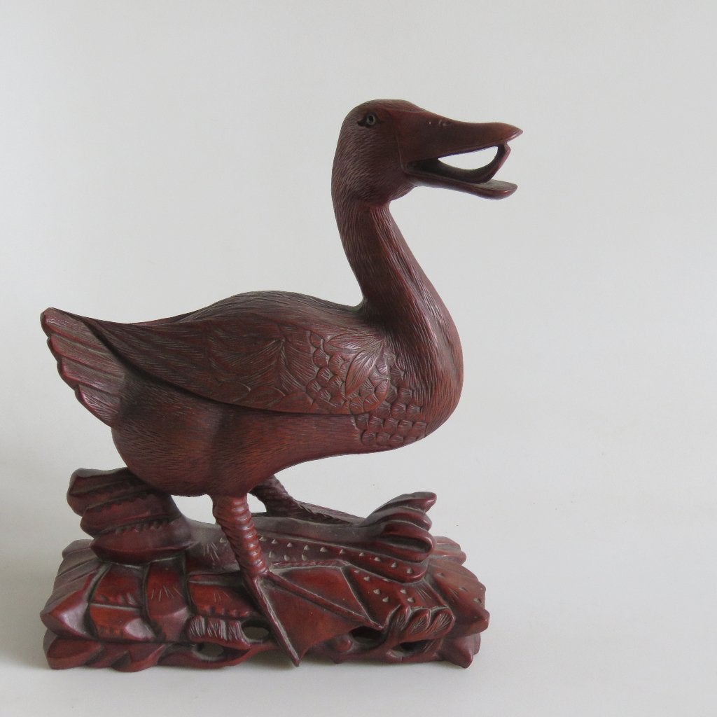 Antieke sculptuur mandarijneend, Ophalen of Verzenden