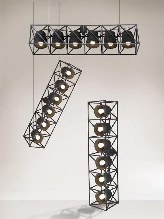 VENTE DE 2 grands lampadaires suspendus SELETTI MAGINI, Maison & Meubles, Lampes | Suspensions, Neuf, Moins de 50 cm, Métal, Tissus