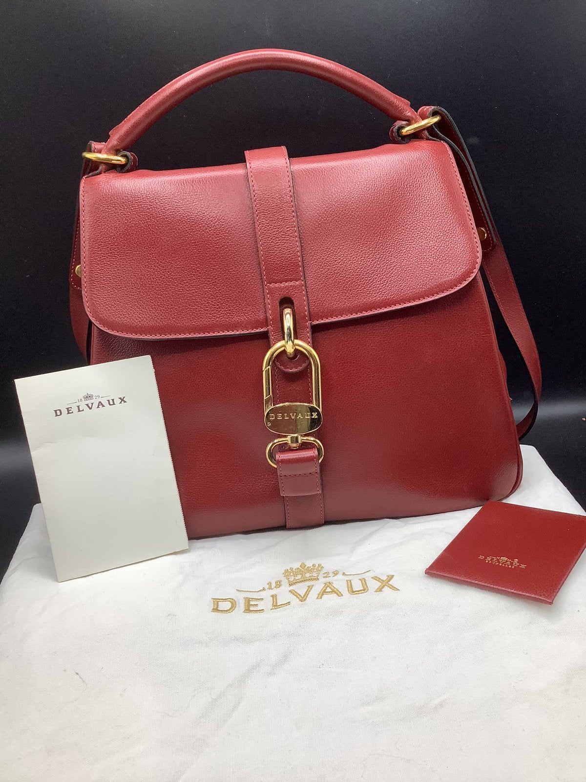 Sac à main Delvaux Gin Fizz, Enlèvement ou Envoi, Comme neuf, Rouge, Sac à main