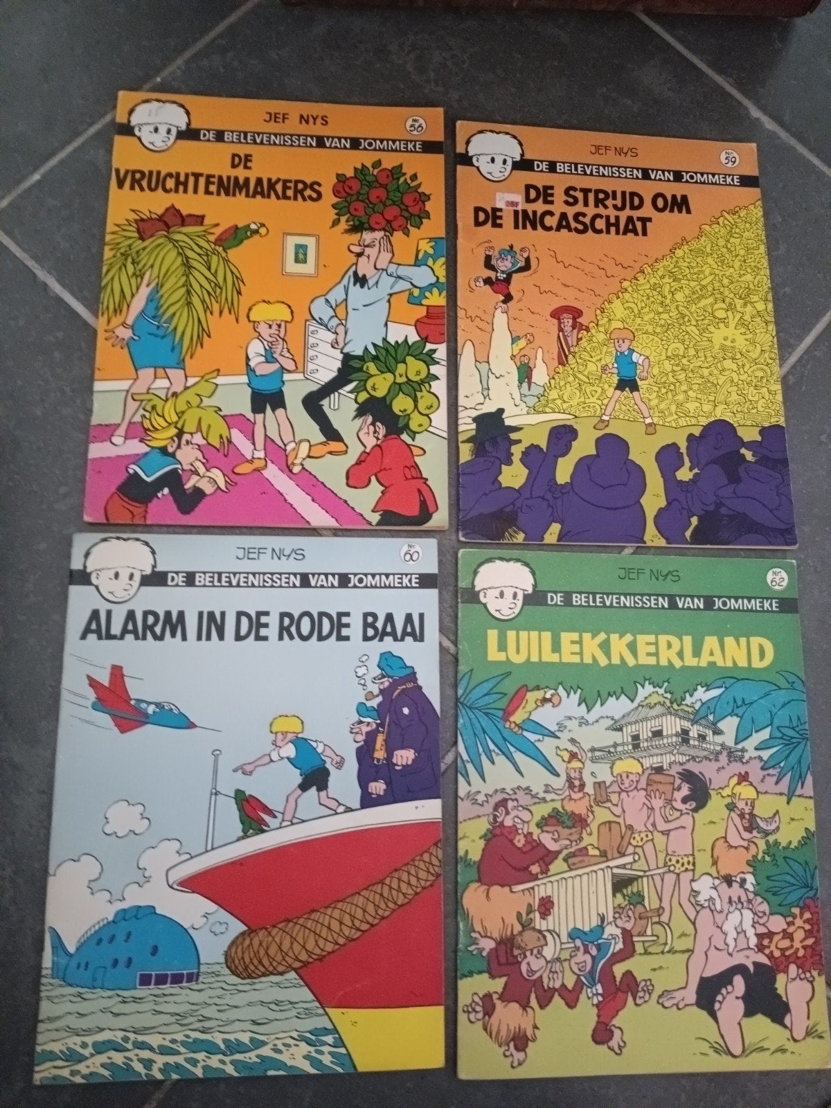lot 59 oude strips jommeke, Meerdere stripboeken, Ophalen, Gelezen, Jef Nys.