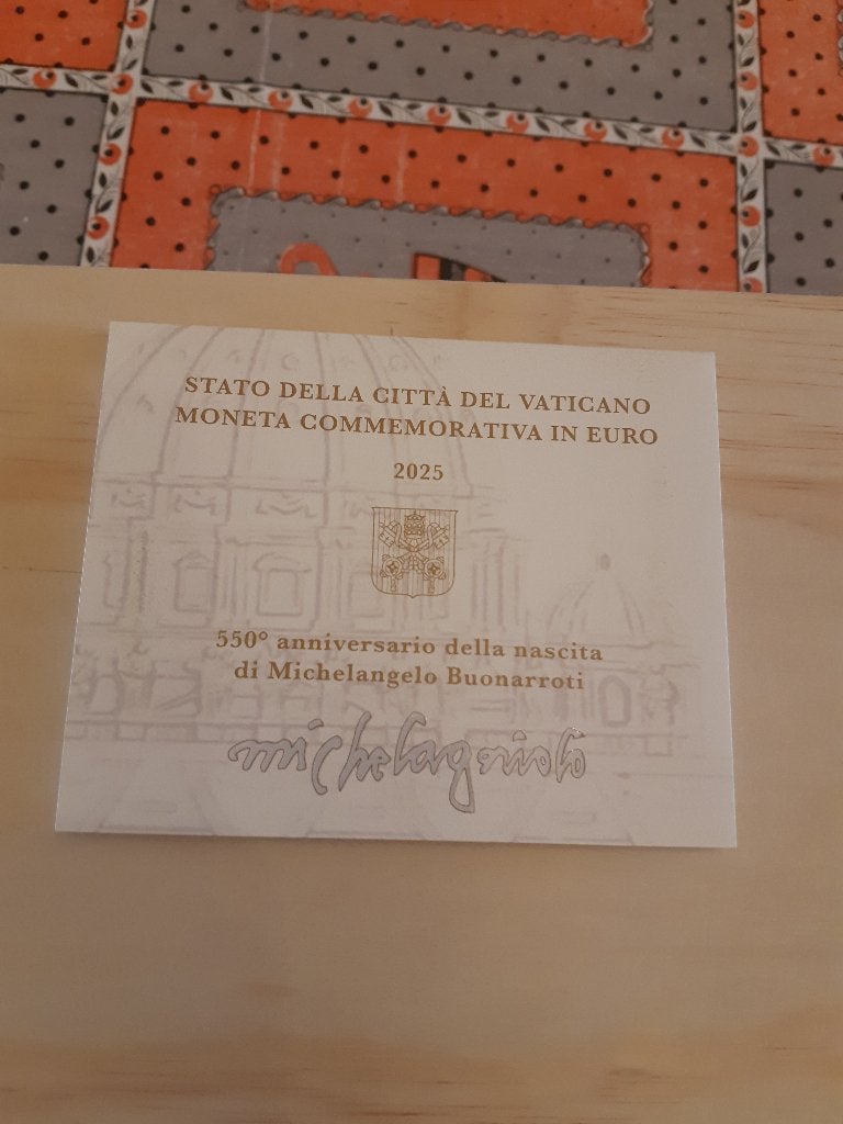 Vaticaan : BU Herdenkingsmunt 2025 'Michelangelo', Ophalen of Verzenden, Vaticaanstad, 2 euro, Losse munt