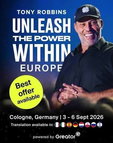 Tony Robbins UPW Keulen DE 3-6 sept 2026 – 1x Gold Ticket, Tickets en Kaartjes, Evenementen en Festivals, Eén persoon, Meerdaags