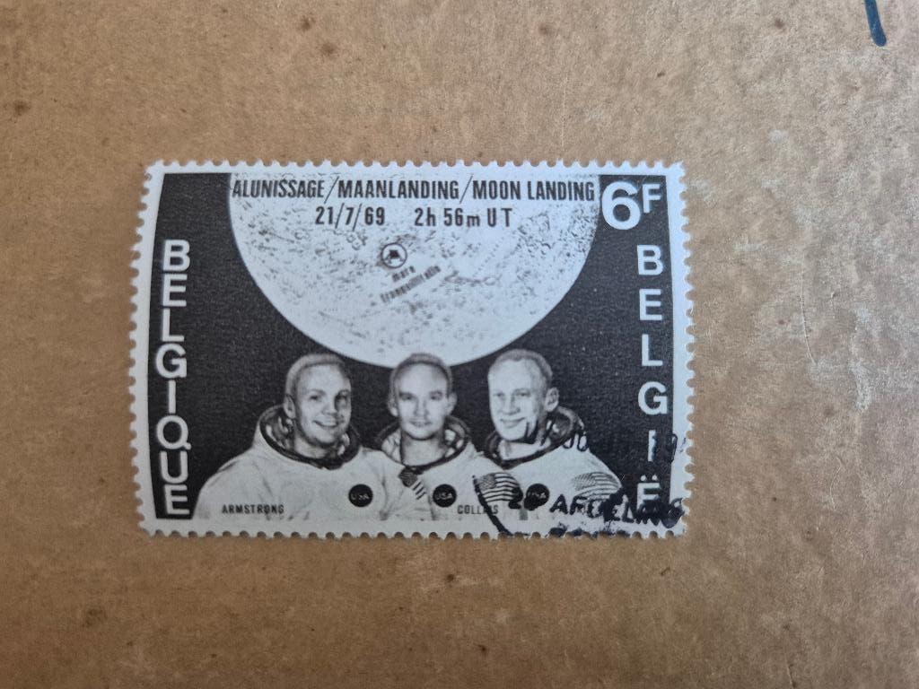 Postzegel maanlanding 21 07 1969 Moonlanding Armstrong, Postzegels en Munten, Postzegels | Europa | België, Gestempeld, Overig