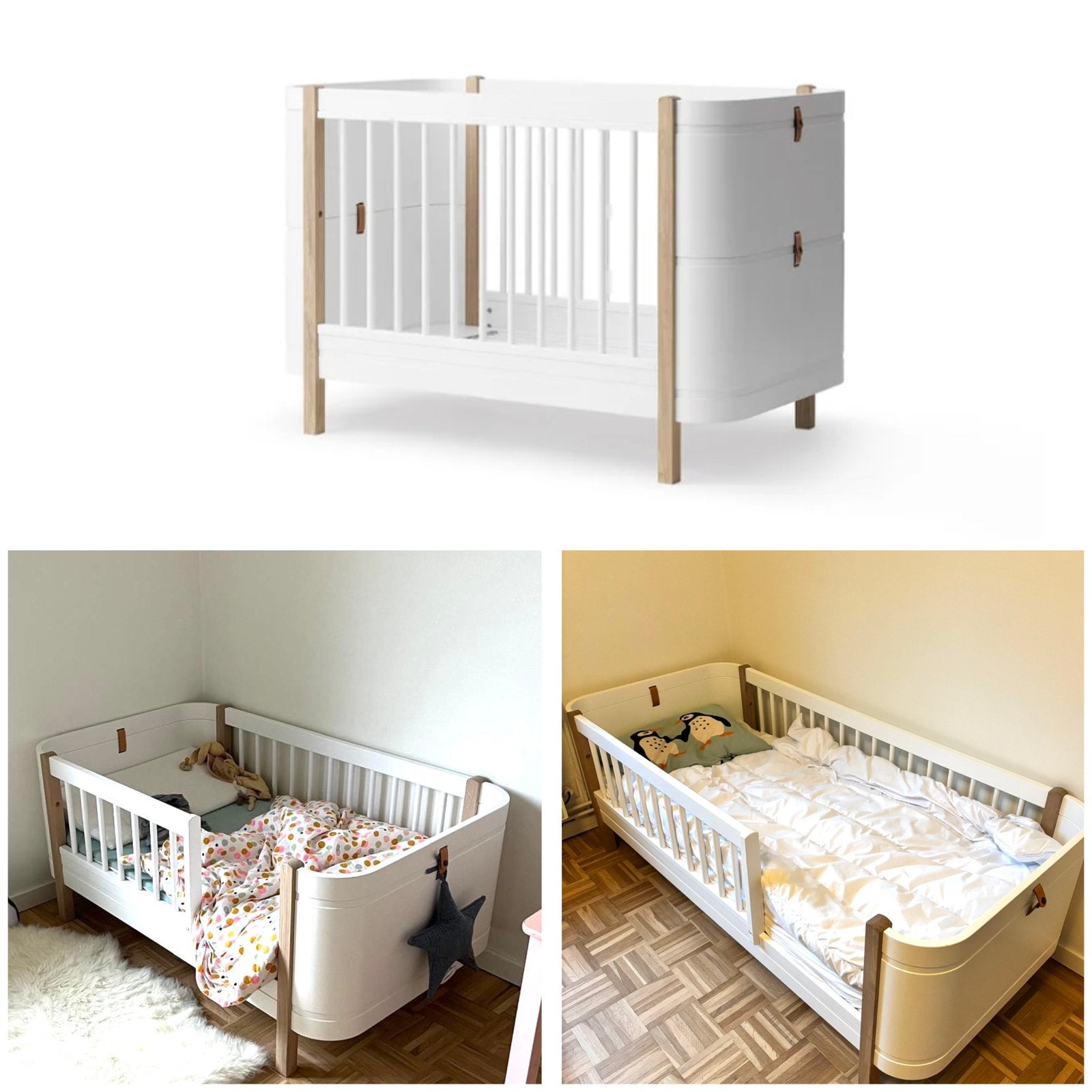 Oliver Furniture Mini+ meegroeibed, van baby naar junior, Ophalen, Gebruikt