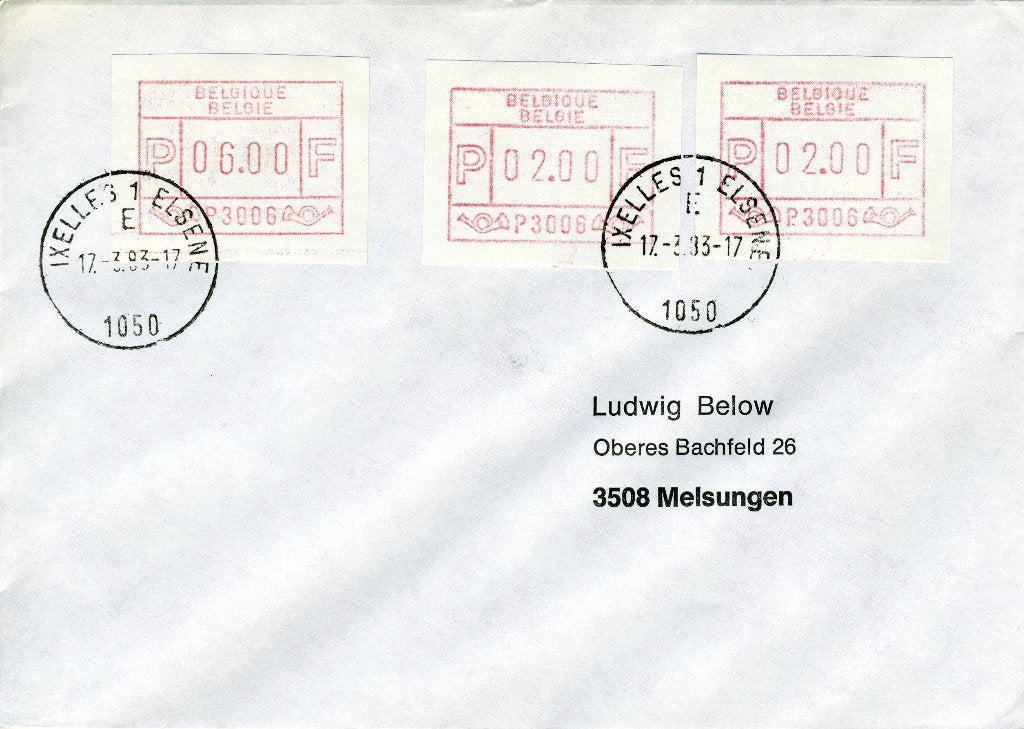 (B) ATM6 FDC Brief 1981 - 2-2-6 BEF, Verzenden, Gestempeld, 1e dag stempel