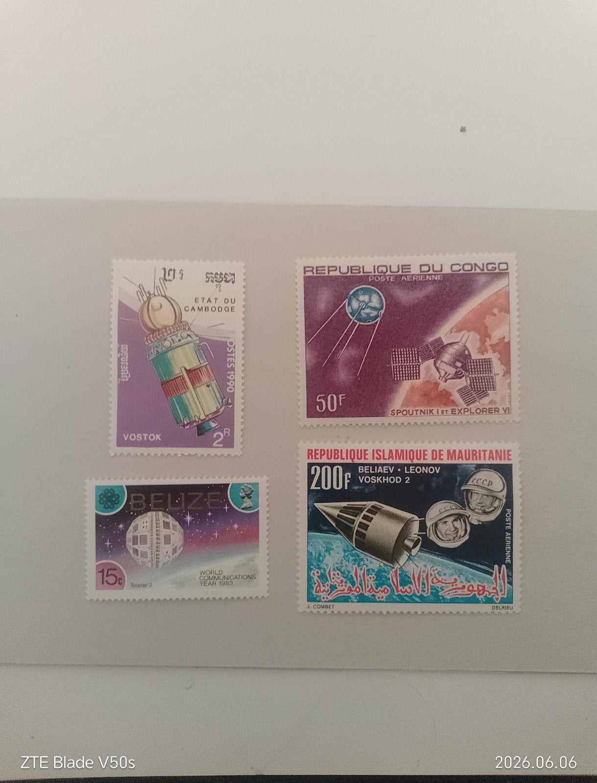 4 postzegels postfrisch ruimtevaart, Ophalen of Verzenden