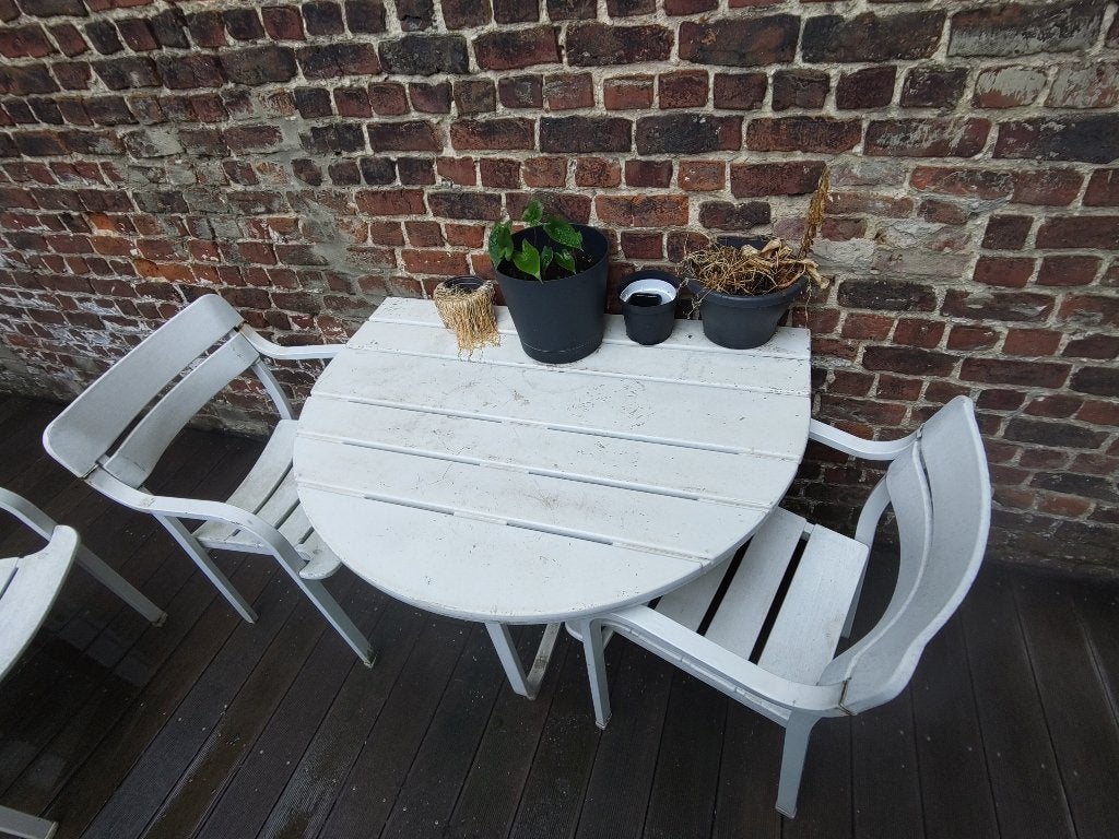 Tafel en stoelen voor buiten, Ophalen, Gebruikt, Ovaal, Plastic
