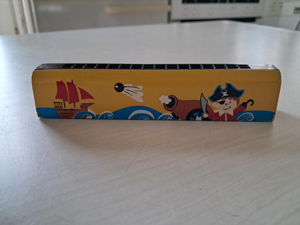Houten mondharmonica van piraat, Kinderen en Baby's, Speelgoed | Educatief en Creatief, Gebruikt, Met geluid, Ophalen of Verzenden