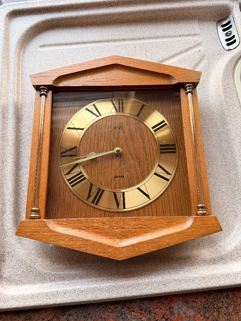 Horloge murale vintage en bois, Enlèvement ou Envoi