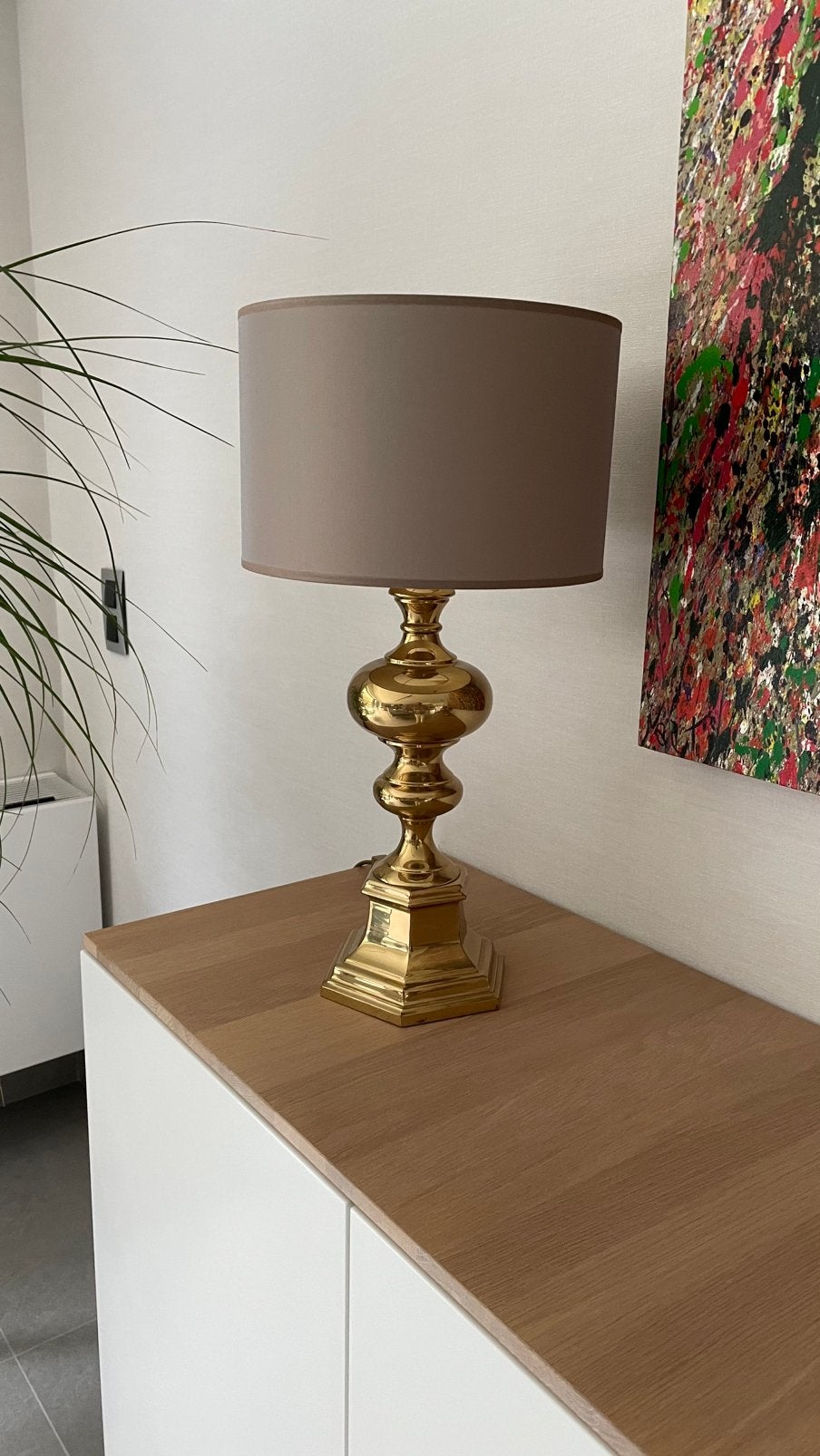 Koperen tafellamp, Maison & Meubles, Enlèvement, Comme neuf