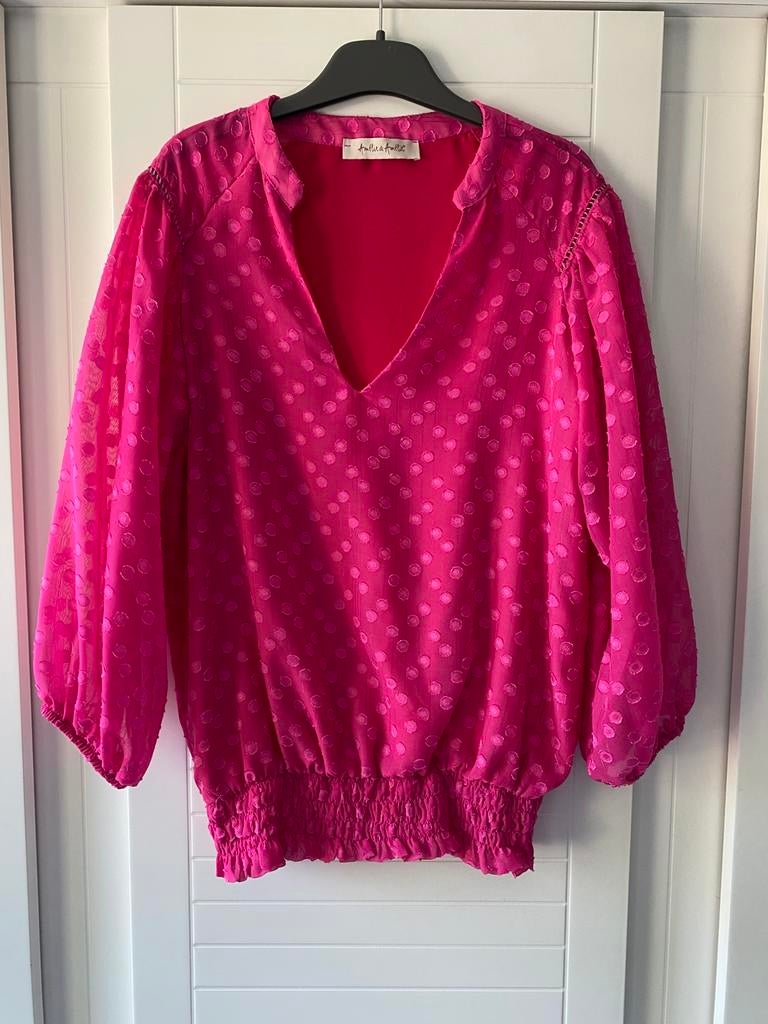 Felroze blouse Amélie & Amélie maat small, Ophalen of Verzenden, Zo goed als nieuw, Maat 36 (S), Roze
