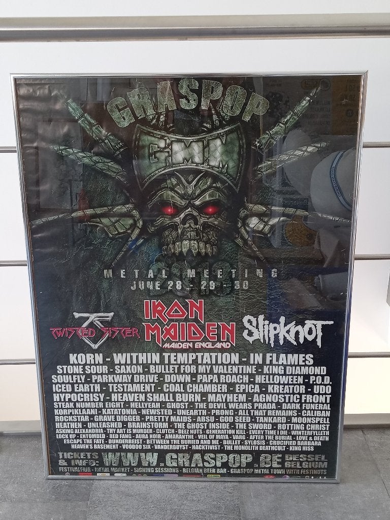 Graspop Metal Meeting poster in Lijst, Ophalen, Zo goed als nieuw, Poster, Artwork of Schilderij