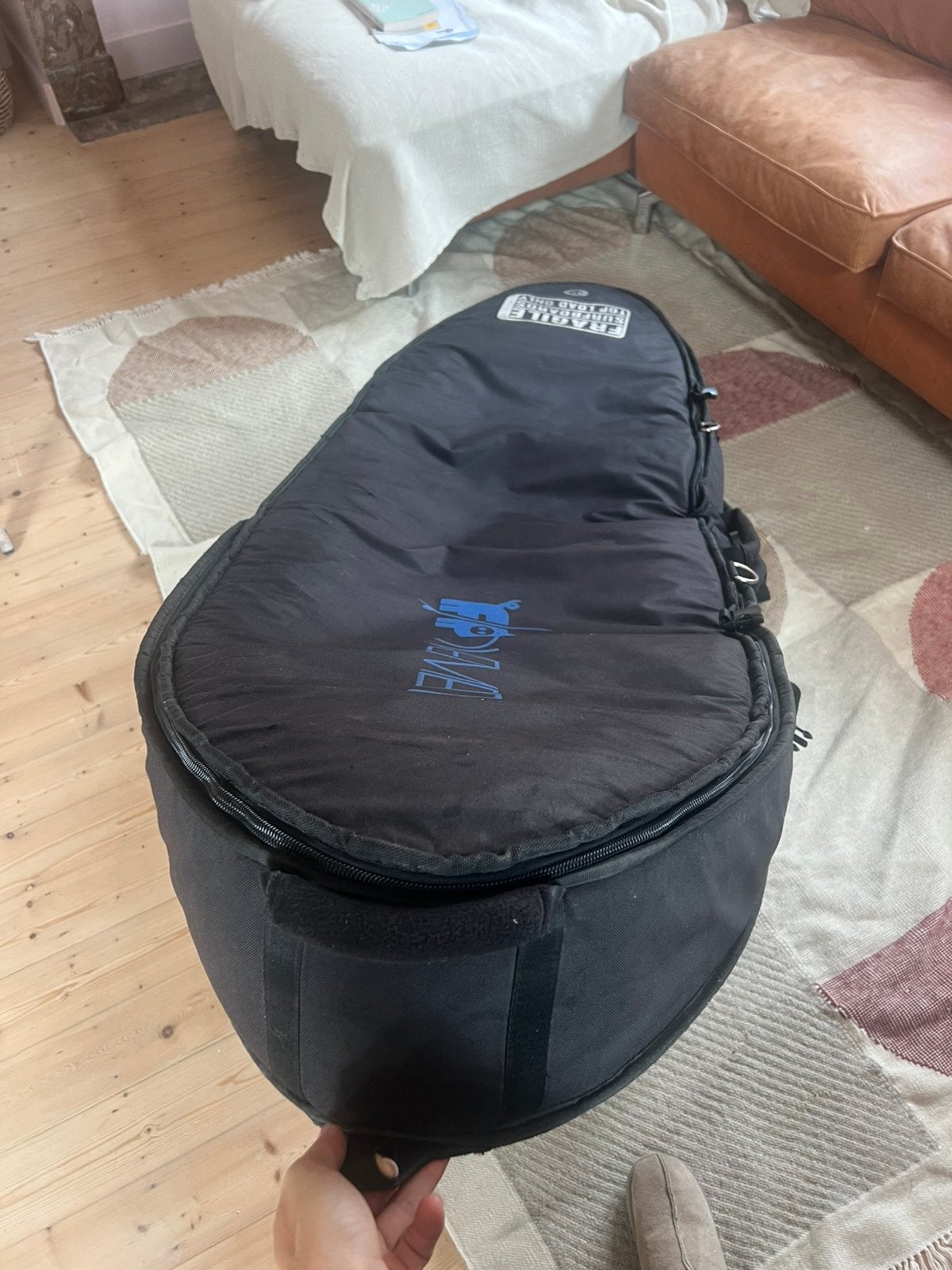 6,4” surfboard reistas, dubbel compartiment met padding., Watersport en Boten, Ophalen, Gebruikt, Funboard, Met draagtas
