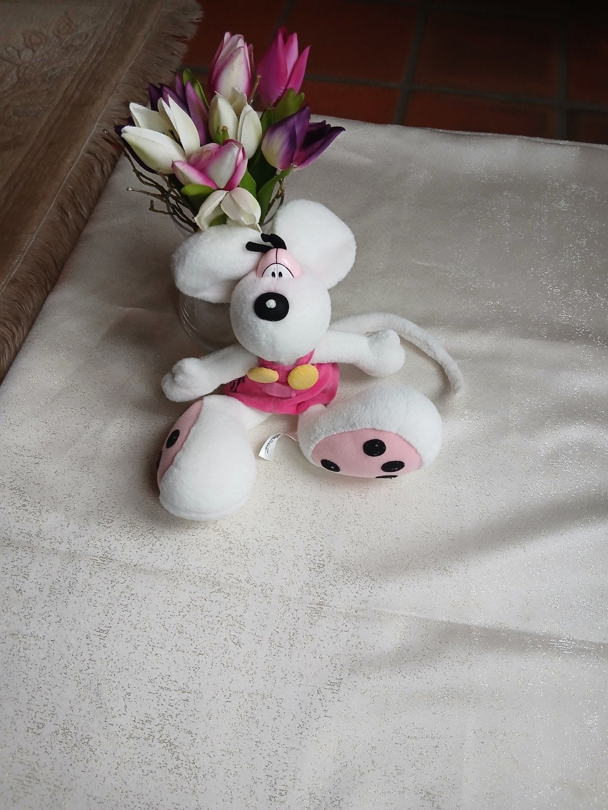 Diddl knuffel met roze jurkje – mooie staat, Verzamelen, Diddl, Knuffel, Diddl, Ophalen of Verzenden