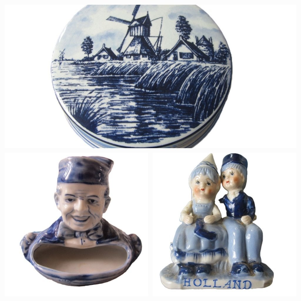 Set van 3 Delfts blauw, Antiek en Kunst, Ophalen of Verzenden