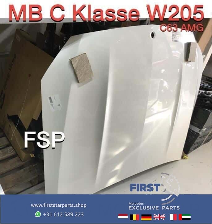 Originele C63 AMG Motorkap Mercedes C Klasse 2018 wit C 63 s, Gebruikt, -, Ophalen of Verzenden, -