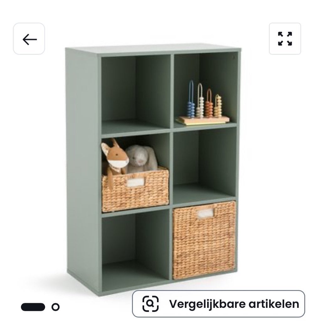 Groen vakkenkastje nieuw in de doos, Huis en Inrichting, Kasten | Boekenkasten, Ophalen, 100 tot 150 cm, Nieuw, 50 tot 100 cm