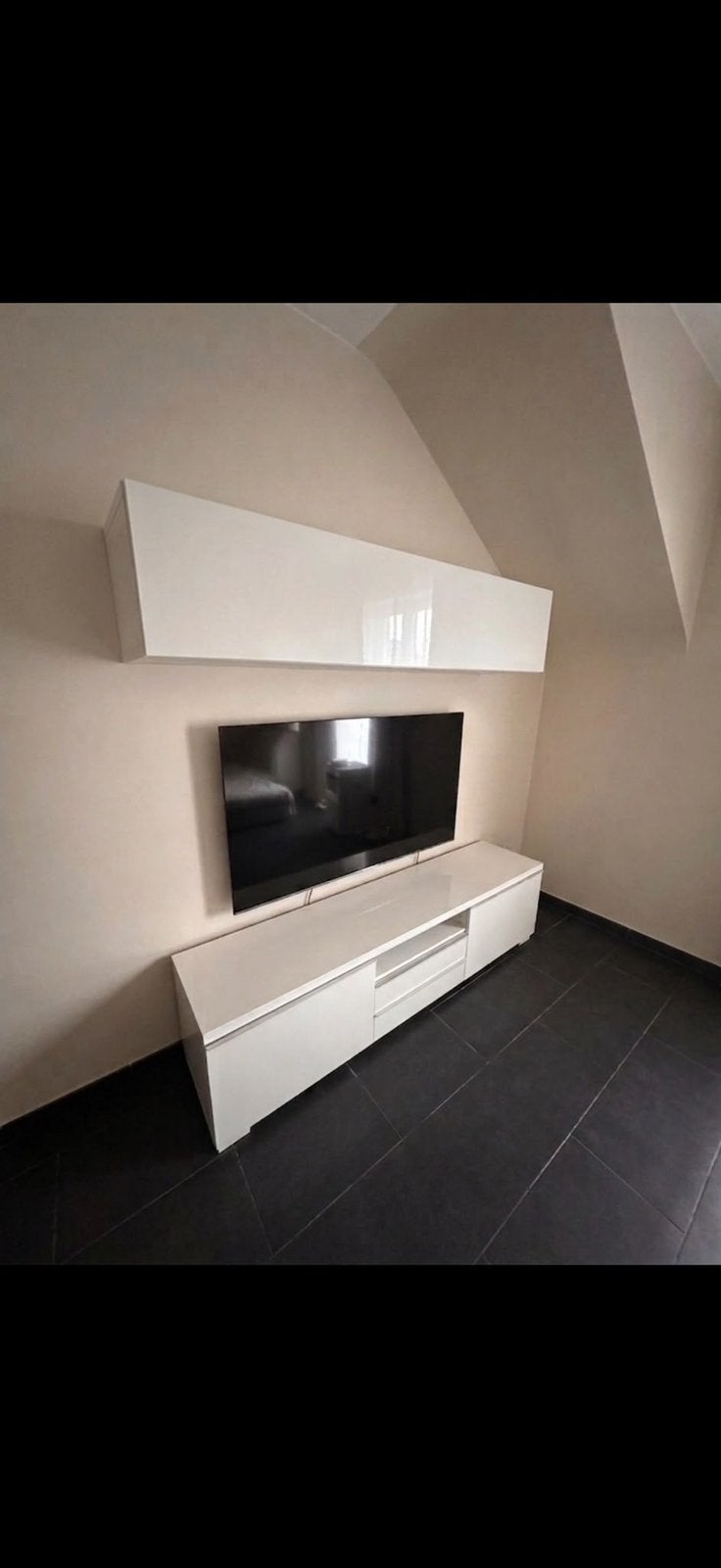Meuble TV, Maison & Meubles, Enlèvement, Blanc, Verre