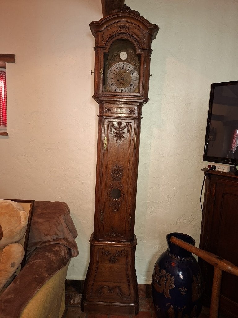 oude eiken staanklok, jaren 1800, Ophalen