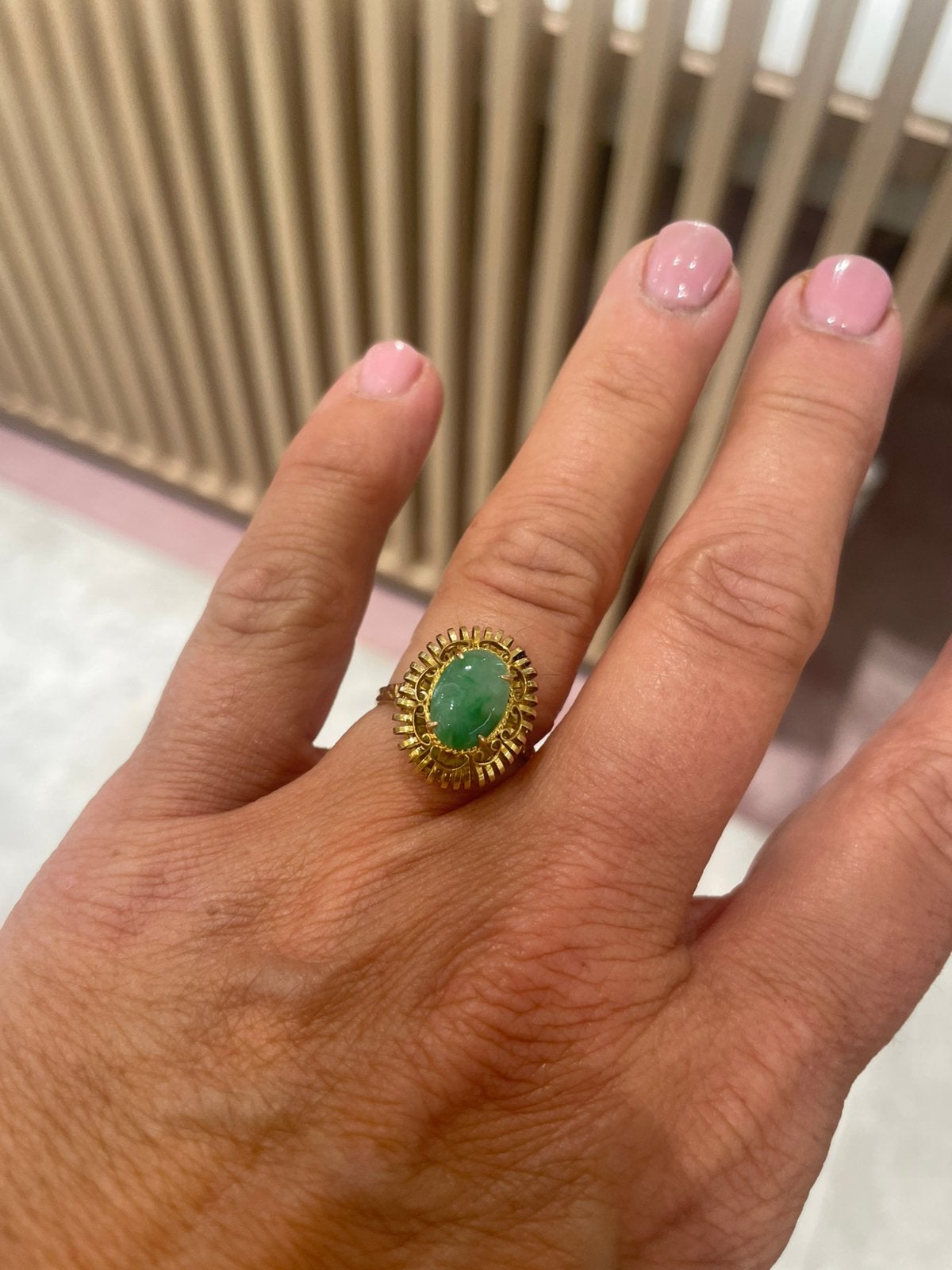 Bague Jade  14 carats, Bijoux, Sacs & Beauté, Jaune, Comme neuf, Or, 17 à 18