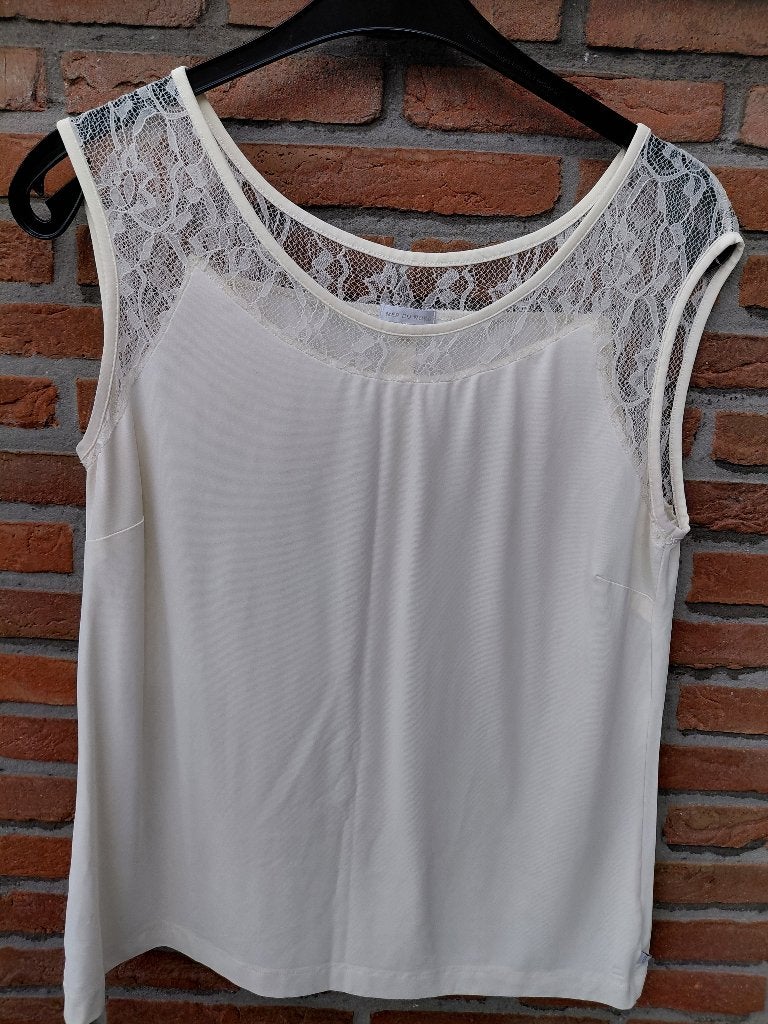 Elegant, Crèmekleurig topje van Merk Mer Du Nord, maat XL., Sans manches, Taille 46/48 (XL) ou plus grande, Enlèvement ou Envoi