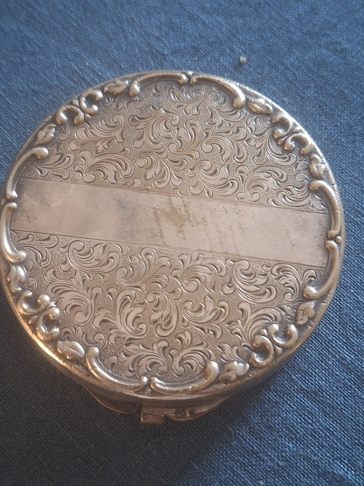 Poudrier vintage de sac en Alpacca – Années 1920-1940, Ophalen of Verzenden, Zilver