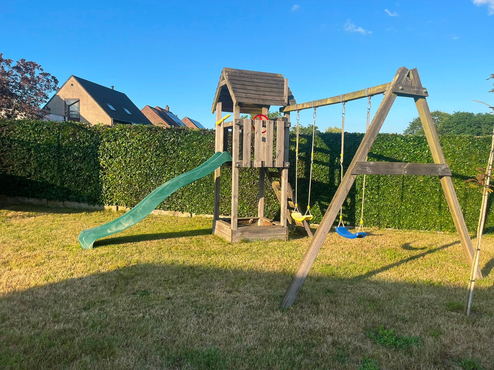 WICKEY houten speelhuis, Kinderen en Baby's, Ophalen, Gebruikt, Glijbaan