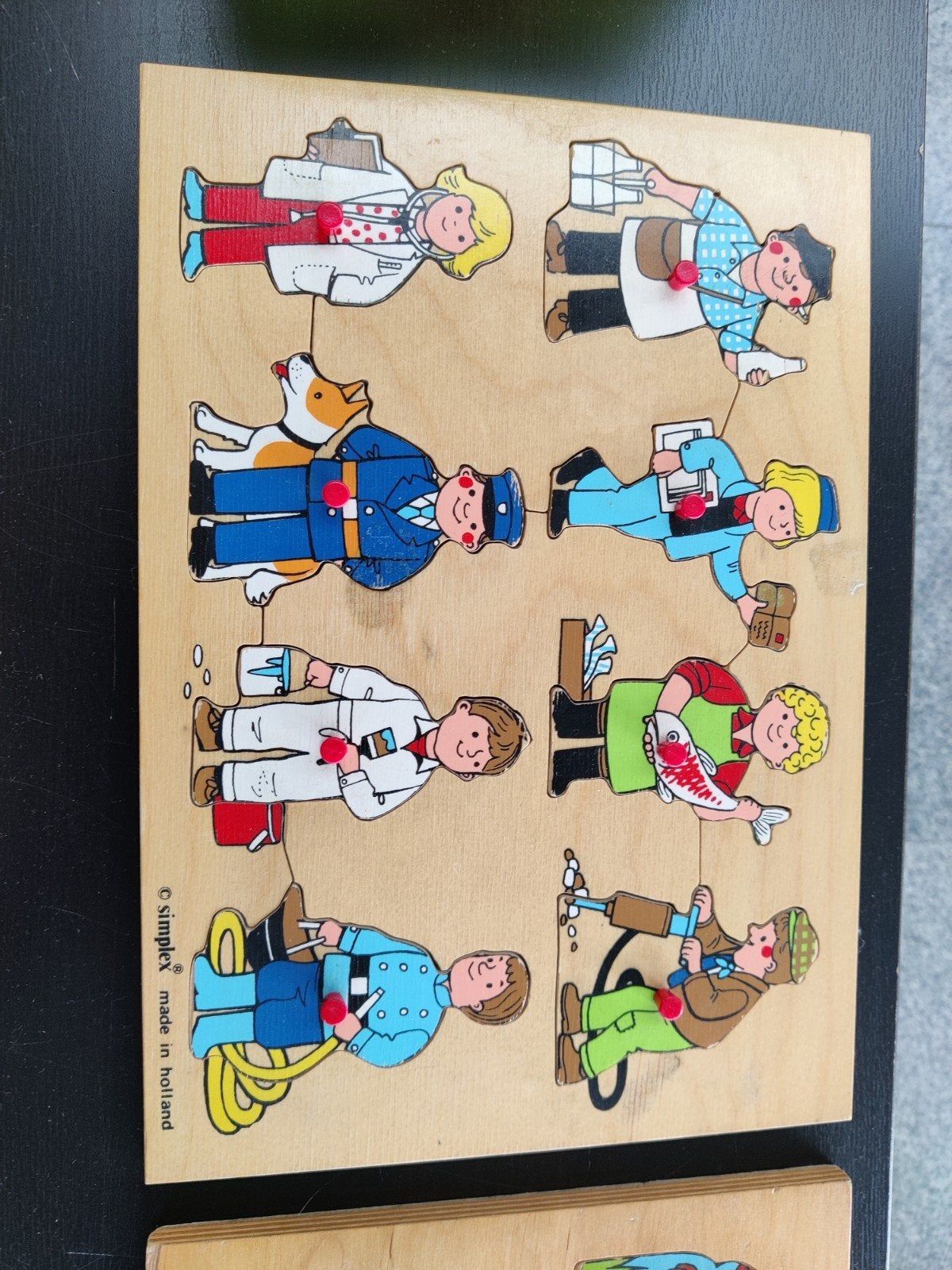 Set van 2 Vintage Houten Noppenpuzzels – Ravensburger & Simp, Kinderen en Baby's, Ophalen