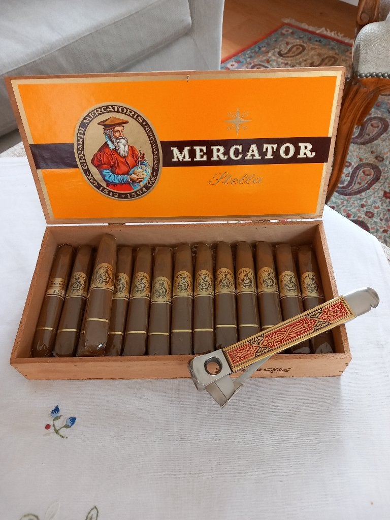 Mercator sigarendoos + Solingen Donatus sigarenknijper, Ophalen, Zo goed als nieuw, Overige typen