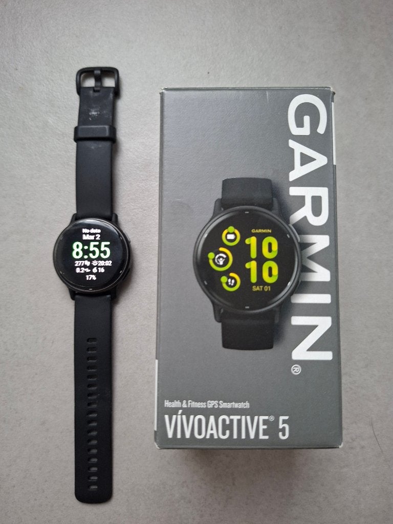 Garmin Vivoactive 5 – 42 mm – Très bon état, Garmin, Utilisé, Avancer d'un pas, Noir