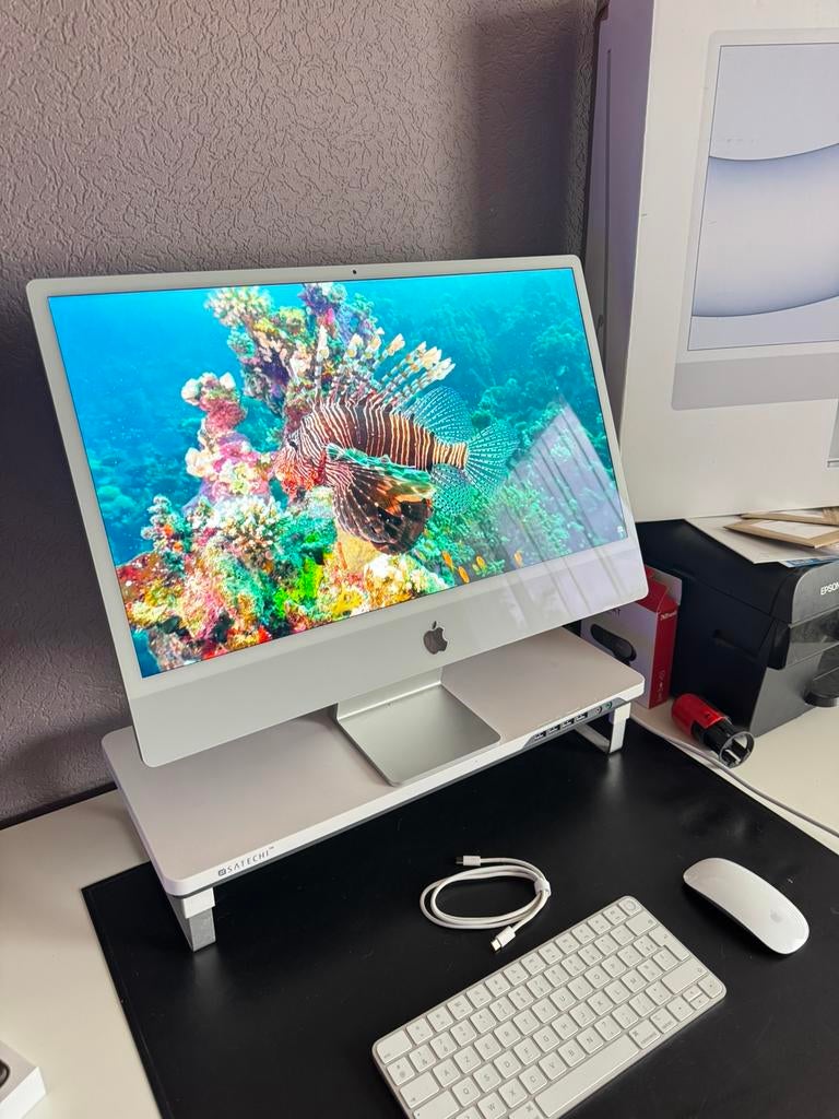 Imac 24 M1 16gb ram 512gb Fuul App Suite office Suite Adobe, Informatique & Logiciels, Apple Desktops, SSD, IMac, Comme neuf, 4 Ghz ou plus