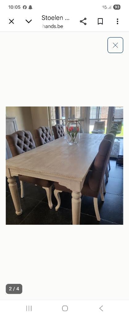 Tafel + zes stoelen, Ophalen, Eikenhout, 200 cm of meer, 50 tot 100 cm