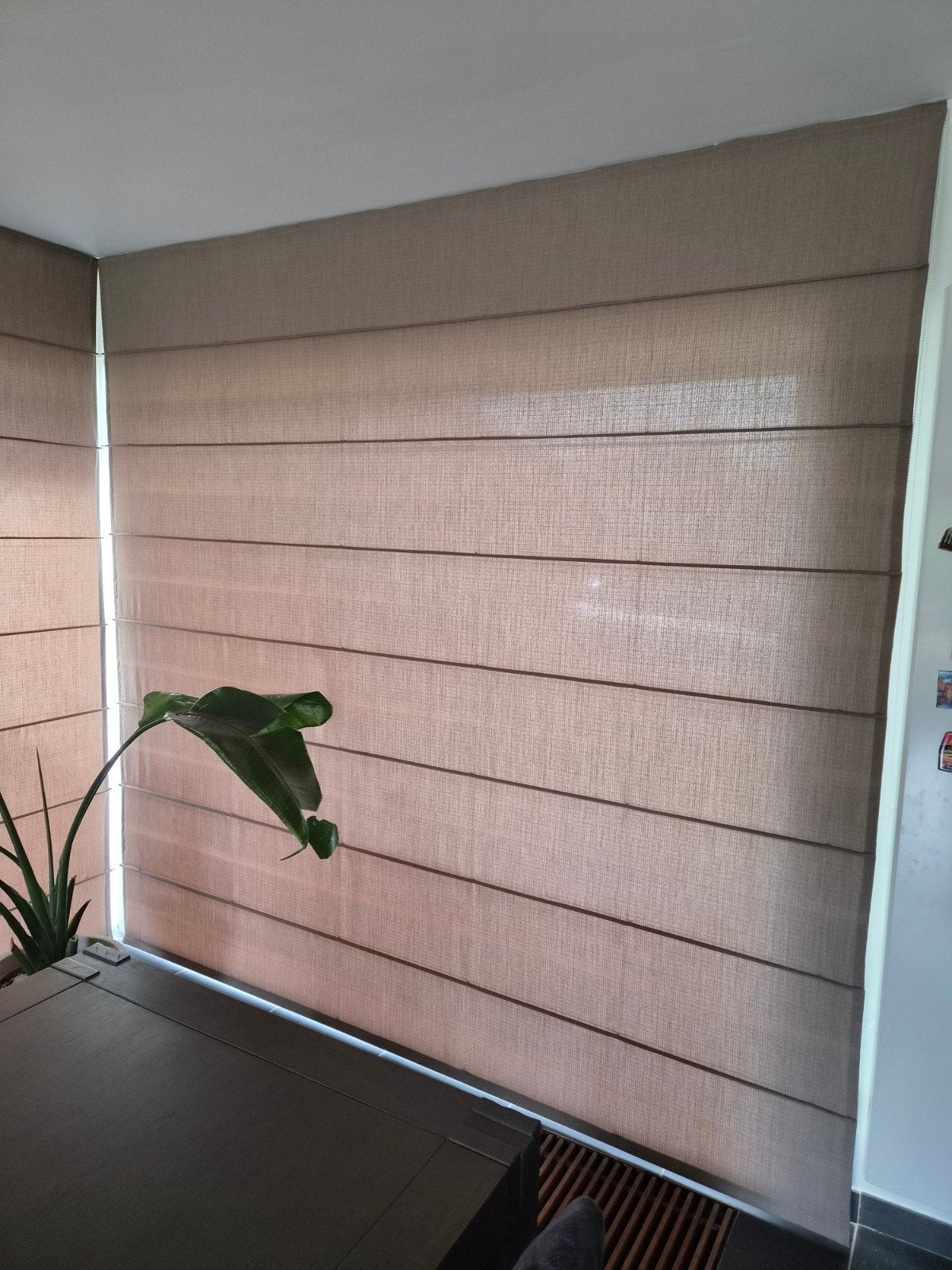Vouwgordijnen (verschillende formaten, uit te kiezen), Huis en Inrichting, Ophalen, Bruin, 250 cm, Inclusief montageonderdelen