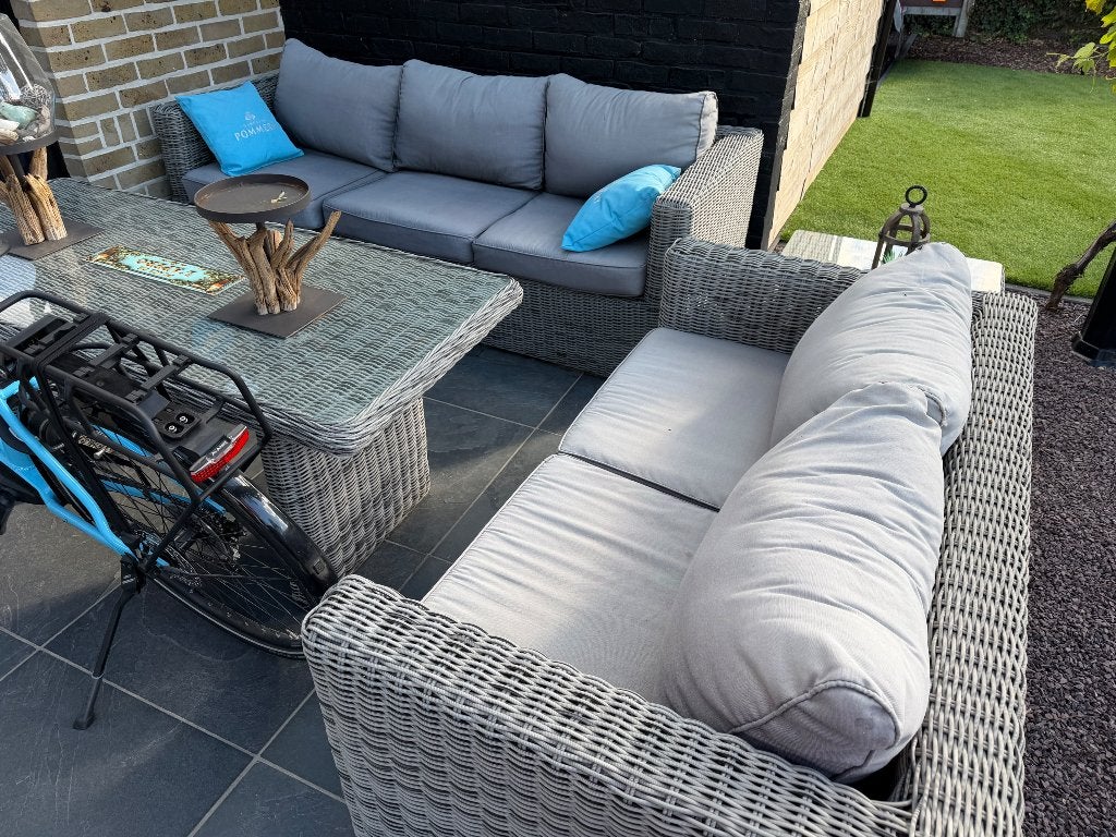 Tuinset wicker, Tuin en Terras, Ophalen, 5 zitplaatsen, Gebruikt, Bijzettafel