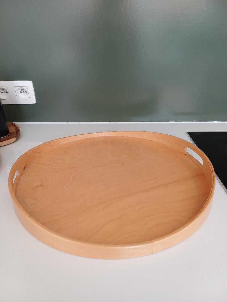 Plateau,  dienblad rond ikea, Huis en Inrichting, Woonaccessoires | Dienbladen, Ophalen, Zo goed als nieuw, Rond, Hout
